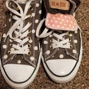 CONVERSE CHUCKS BROWN/WHITE POLKA DOT SHOES